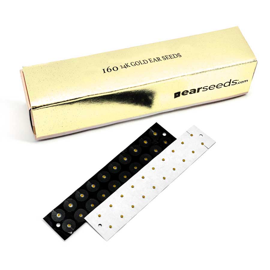 160 Piece Clear Tape "Invisible" 24Karat Gold Ear Seeds