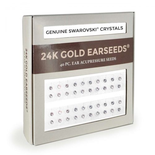 24K Gold and Swarovski Crystal EarSeeds Ear Seeds Products and Education